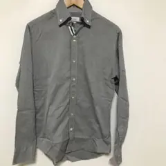 【ZARA MAN】長袖シャツ ボタンダウン スリムフィット グレー メンズ M