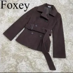 ✨美品✨ フォクシー ピーコート ショートコート アンゴラ モヘヤ ベルト 38