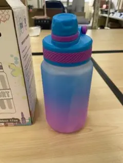 ブルーグラデ 新品 未使用 水筒 直飲み ストロー飲み 500ml ボトル