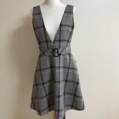【美品】ブルーレーベルクレストブリッジ ジャンパースカート チェック 千鳥 S