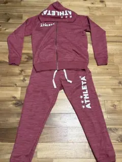 ATHLETA 赤 ジャージ フード付き 150cm セットアップ