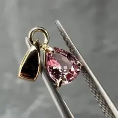 【希少】天然 k18 0.21ct ピンク サファイア ネックレス ペンダント