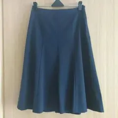 J.PRESS LADIES　膝下丈フレアスカート　濃紺　XＳ/Ｐ5　春夏用