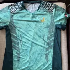 JUIC 卓球ウェア M 青緑色 Vネック