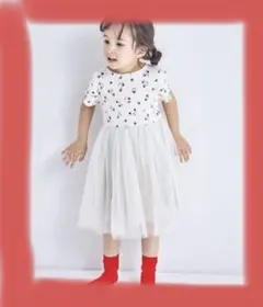 【新品未開封】花柄チュールワンピース／100センチ