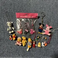 【詰め合わせセット】ディズニーキャラクターストラップ、キーホルダーなどセット