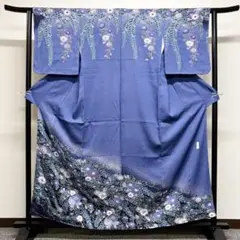 作家もの 縫いしめ織の生地に辻ヶ花が描かれた訪問着 着物
