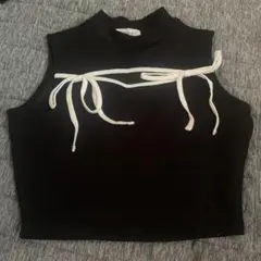darich オープンリボンノースリカットトップス
