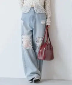kastane レースデニムパンツ ブルー サイズ0 新品未使用