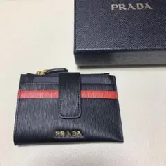 PRADA プラダ カードケース コインケース ブラック バイカラー