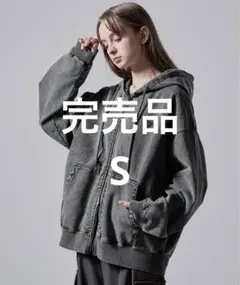 CLEL ヘビーウェイト ロゴ刺繍フルジップパーカーSサイズ
