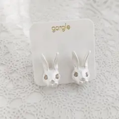 新品 ガーグル gargle USAKOピアス 古代銀 うさぎ