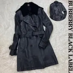 人気アイテム♡バーバリーブラックレーベル ラムレザー ロングコート