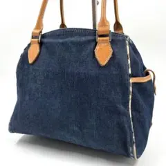 【美品✨】バーバリーブルーレーベル　トートバッグ　デニム　レザー　ノバチェック