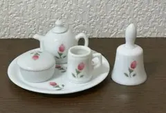 マニー　many 　ローズ　蕾　ミニチュア　ティーセット　モーニングセット　ベル