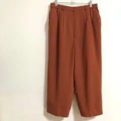 【美品】スラックス　タックパンツ　ワイドパンツ　ブラウン　a3503