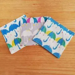 傘と象のデザインハンカチ3枚セット