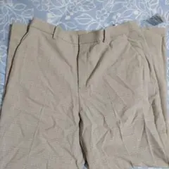 ユニクロ　スマートアンクルパンツ　ＸL　ベージュ　チェック柄