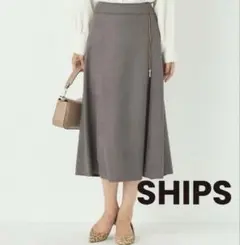 シップス SHIPS フェイクスエード サイドジップ フレアスカート M