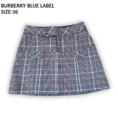 BURBERRY スカート SIZE:36 チェック ブラウン ピンク