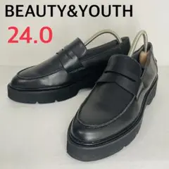 【美品】BEAUTY&YOUTH プラットフォームローファー 黒