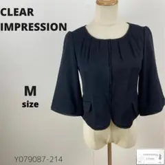 美品 CLEAR IMPRESSION カーディガン ブラックフォーマル M
