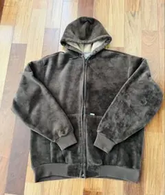 80s Carhartt USA製 ベロアフルジップパーカー ブラウン