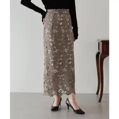 【新品タグ付き】フラワーレースタイトスカート