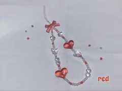 redビーズキーホルダー