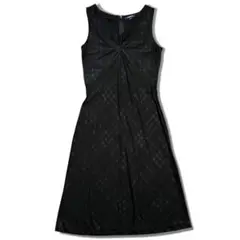 極美品 BURBERRY シャドーチェック ノースリーブワンピース 38 黒