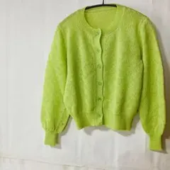 ライトグリーン レディース　カーディガン ラメ入り　Fサイズ　1618