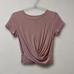 裾ねじりヨガウェア　ピンク　M