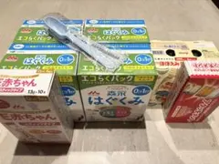 【新品】森永はぐくみ エコらくパック800g×4箱　らくらくミルク6缶+おまけ付