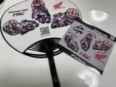 Honda HRC ライダーイラスト ステッカー　うちわセット鈴鹿8耐2025年