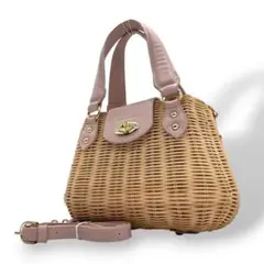 美品　サマンサベガ　ハンドバッグ　2way　かごバッグ　ターンロック　s47