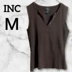 INC 【Ｍ】ダークブラウン ノースリーブ サマーニット