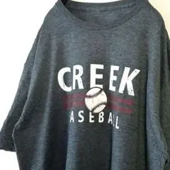 クリーク CREEK ベースボール 野球 Tシャツ グレー 灰色 古着