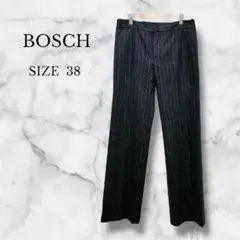 ボッシュ スラックス ストライプ カシミヤ混 オフィスカジュアル ブラック M
