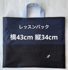 ハンドメイド　レッスンバック　トートバッグ　紺刺繍保育入園入学手提げ男子　サブ