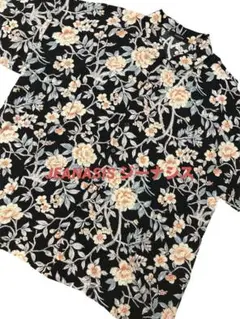 JEANASIS ジーナシス 花柄シャツ　アロハ　ハワイ　黒