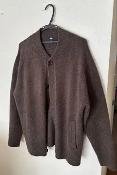 UNIQLO/ユニクロ スフレヤーンカーディガン ブラウン L