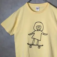 プリントスター　女の子・ スケボー　落書き　ビンテージ・珍品 Ꭲシャツ M