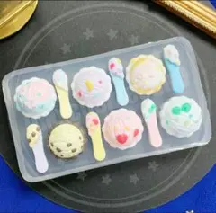 シリコンモールド　アイス　クリーム　デザート　デコレーション　キーホルダー　装飾