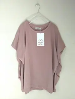 新品【大きいサイズ】晴れ色hareiroピンク接触冷感TシャツチュニックLL