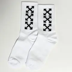 OFF-WHITE ソックス 白x黒 オフホワイト 靴下 ストリート