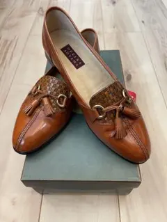 OPELKA AOYAMA ブラウン 25.5 EE OPELKA AOYAMA ストラップローファー リザード型押し 25EE 革靴