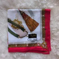 CELINE 綿ハンカチ タッセルデザイン