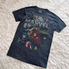 海外古着　MARVEL マーベル デカロゴ アメコミ 半袖Tシャツ ダークグレー