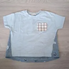 morinorinkle 水色動物柄Tシャツ 90cm