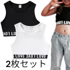 お腹出し　ヘソ出し　タンクトップ